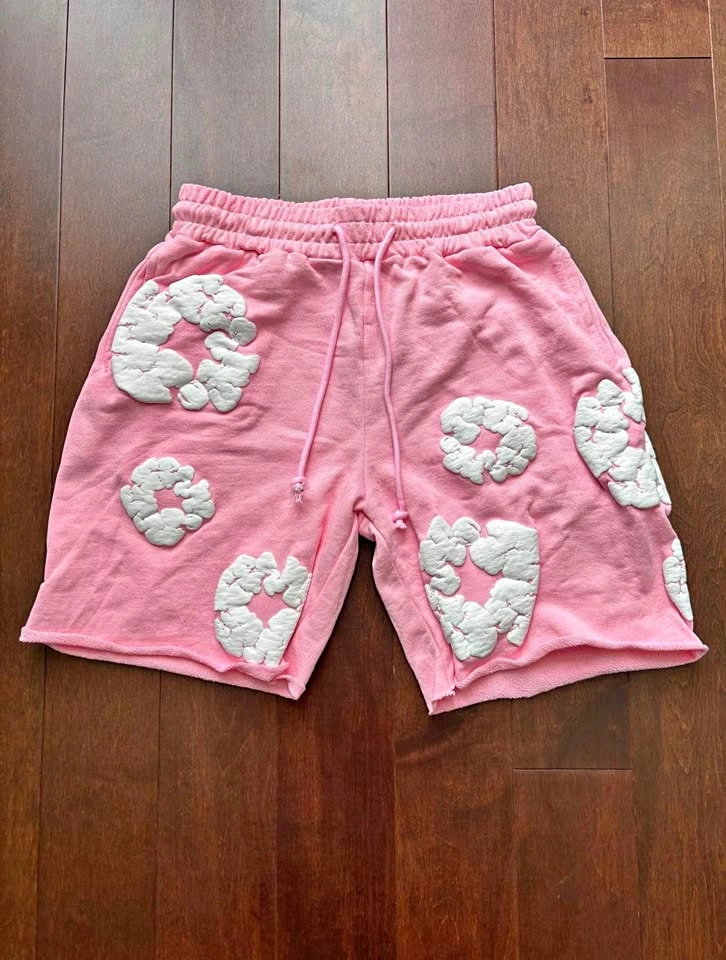 Pink denim tears shorts