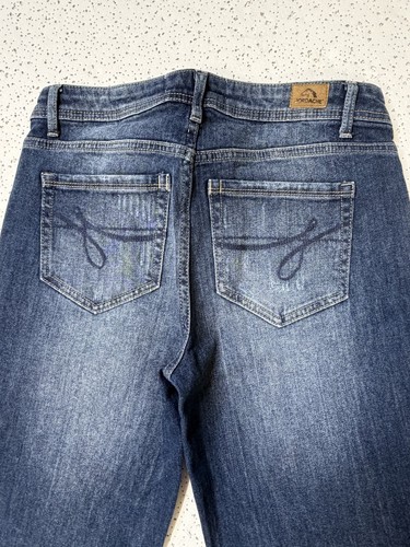 Jordache Slim Boyfriend Jeans Women's 4 Dark Wash Distressed - photo 3