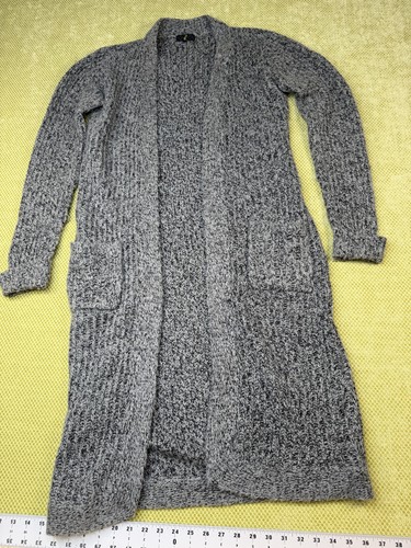 g:21 Womens S Gray Marled Long Open Front Cardigan Sweater