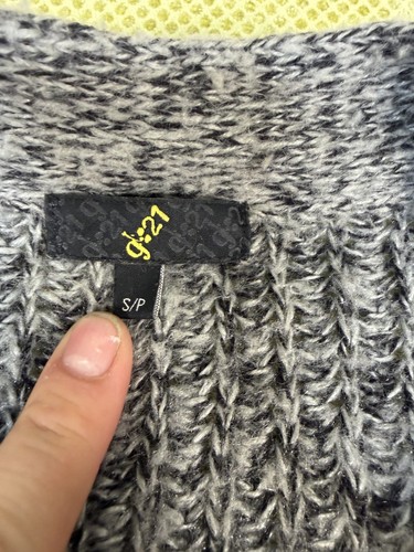 g:21 Womens S Gray Marled Long Open Front Cardigan Sweater - photo 3
