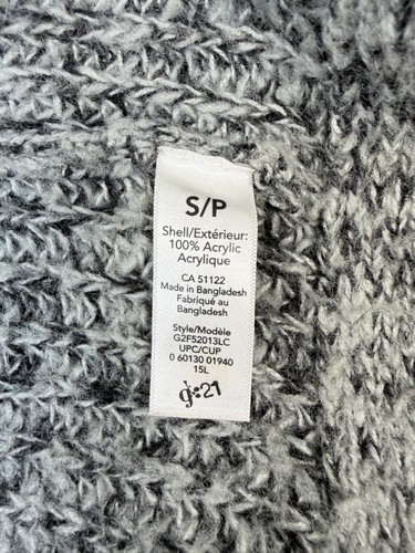 g:21 Womens S Gray Marled Long Open Front Cardigan Sweater - photo 4