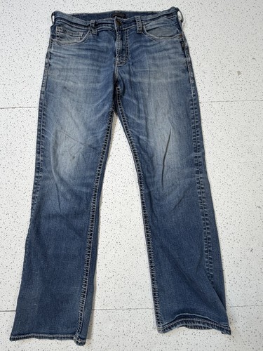 Silver Jeans Co Zac Mens 33x32 Relaxed Straight Leg Jeans