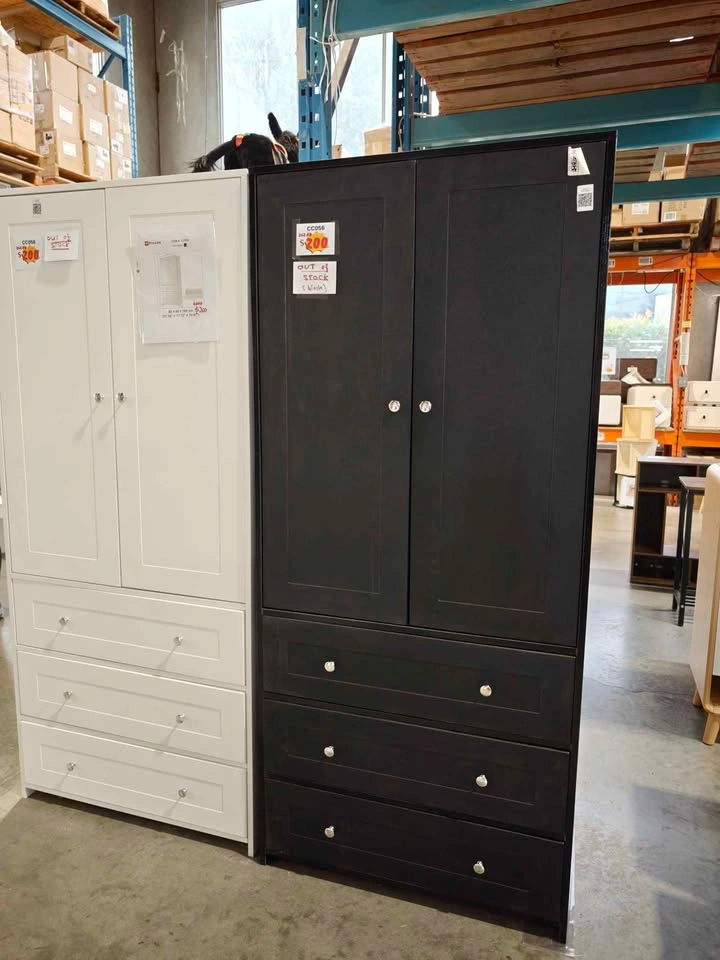 Modern 2-Door Wardrobe Cabinet with Drawers - photo 3