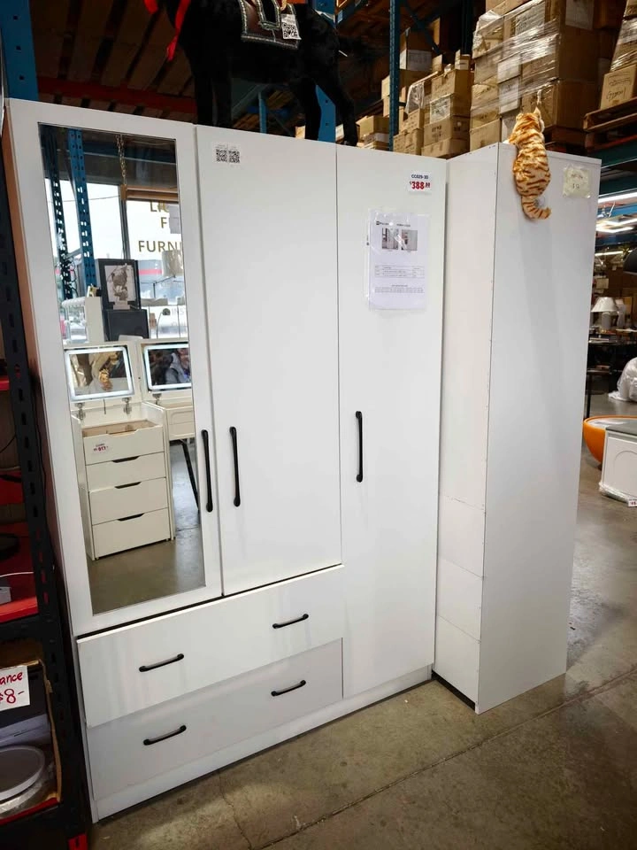 Modern 2-Door Wardrobe Cabinet with Drawers - photo 5