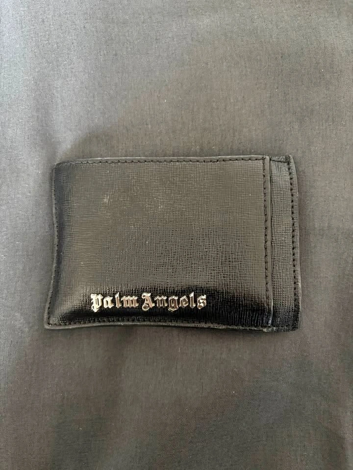 PALM ANGELS LEATHER CARD HOLDER
