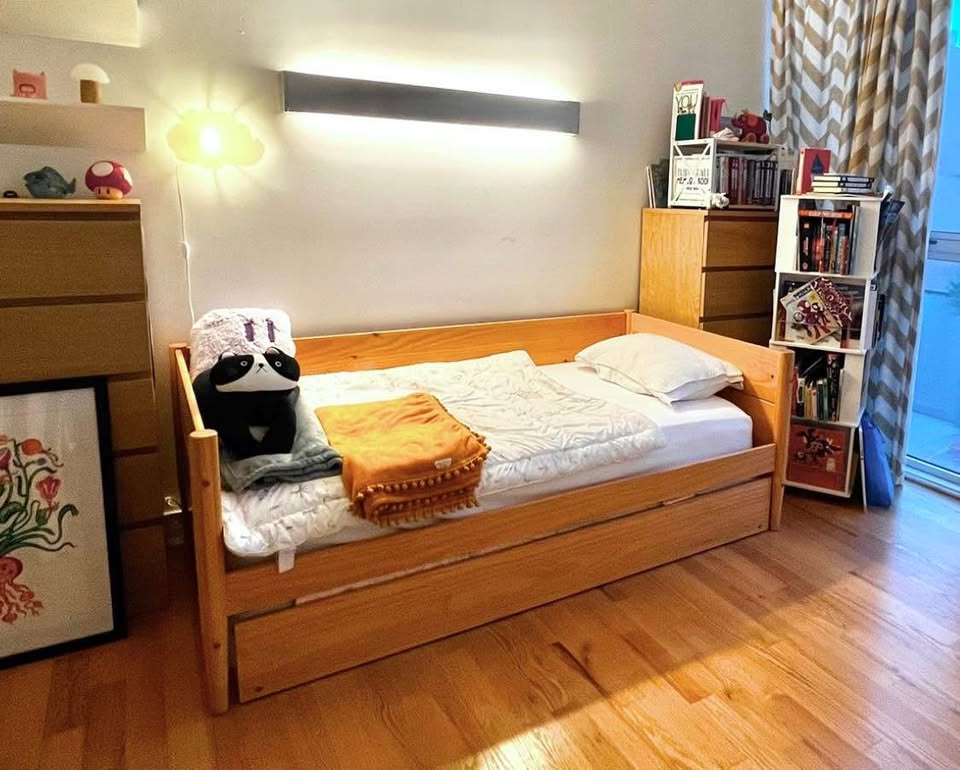 Modern Twin Bed with Trundle + Mattress - photo 2