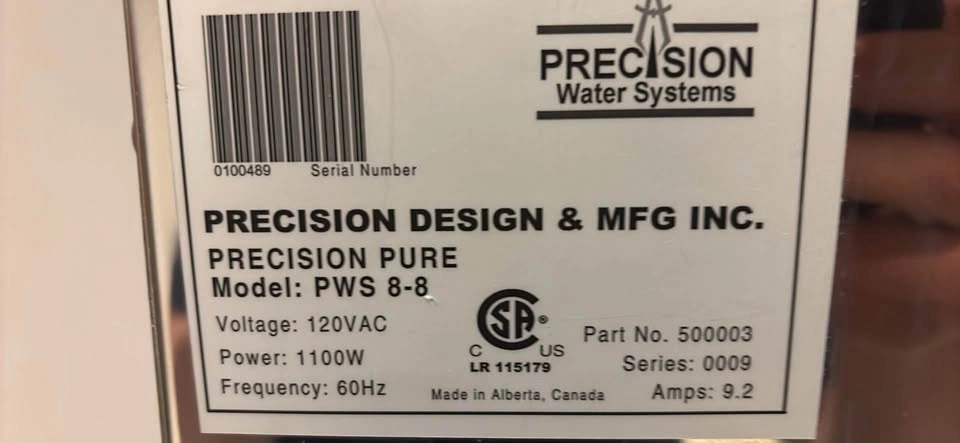 Precision Water Distiller PWS-8-8 with Pump and Drain Kit - photo 4