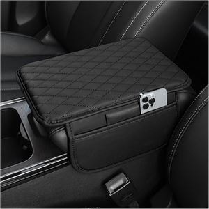 Car center console cover with pockets