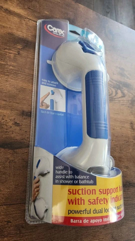Carex Suction Shower Grab Bar – 12” Ultra Grip Handle - photo 3
