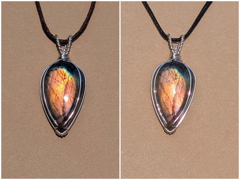Handmade wire wrapped labradorite necklace - photo 3