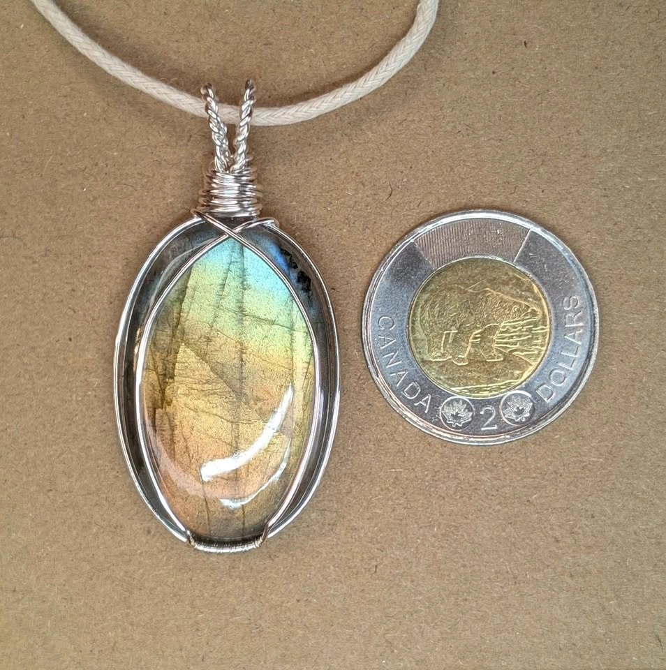 Handmade wire wrapped labradorite necklace - photo 2