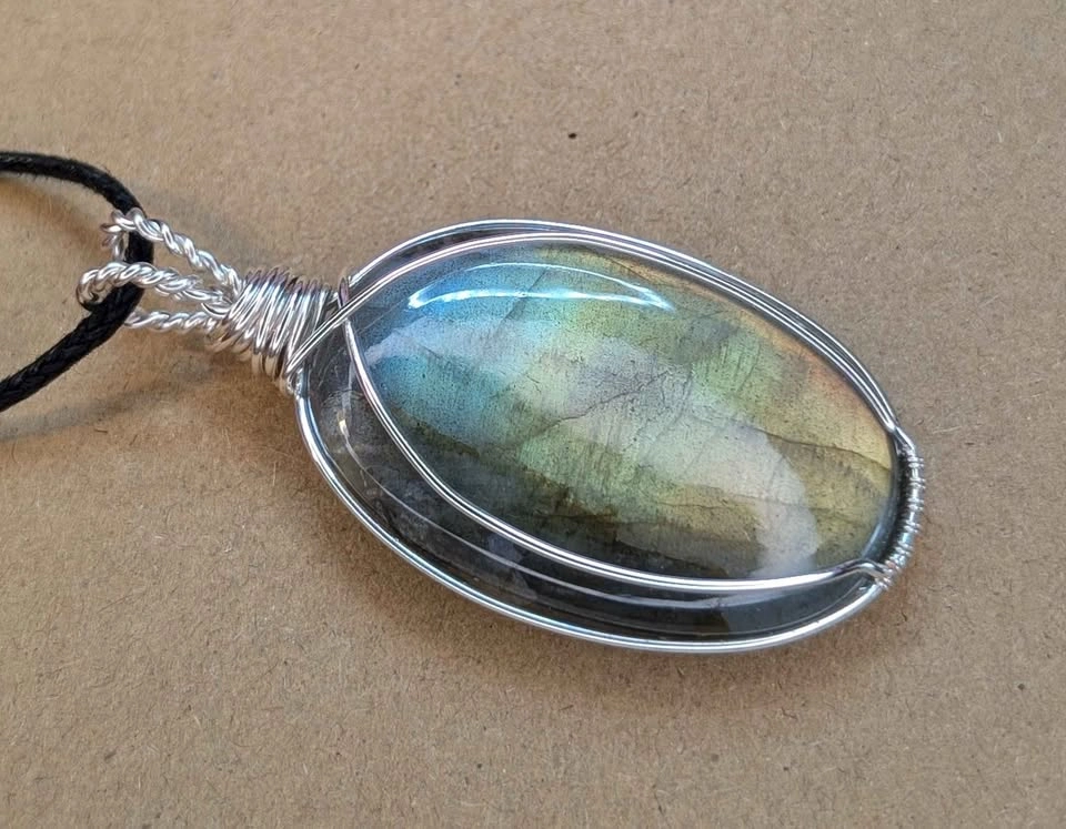 Handmade wire wrapped labradorite necklace - photo 4