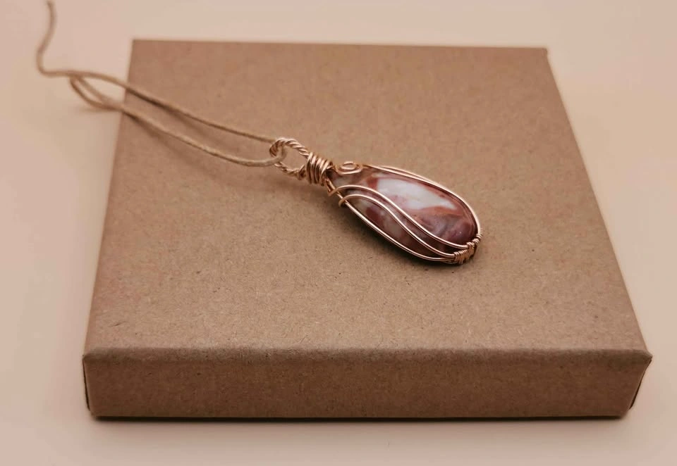Handmade wire wrapped cobra jasper necklace - photo 3
