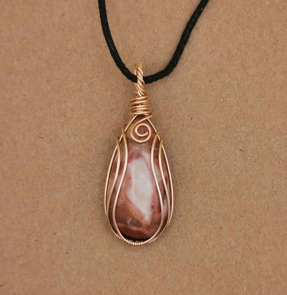 Handmade wire wrapped cobra jasper necklace - photo 4