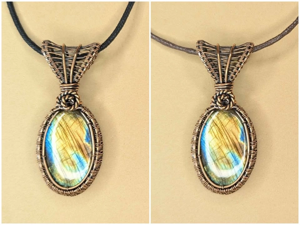 Handmade wire wrapped labradorite necklace - photo 4