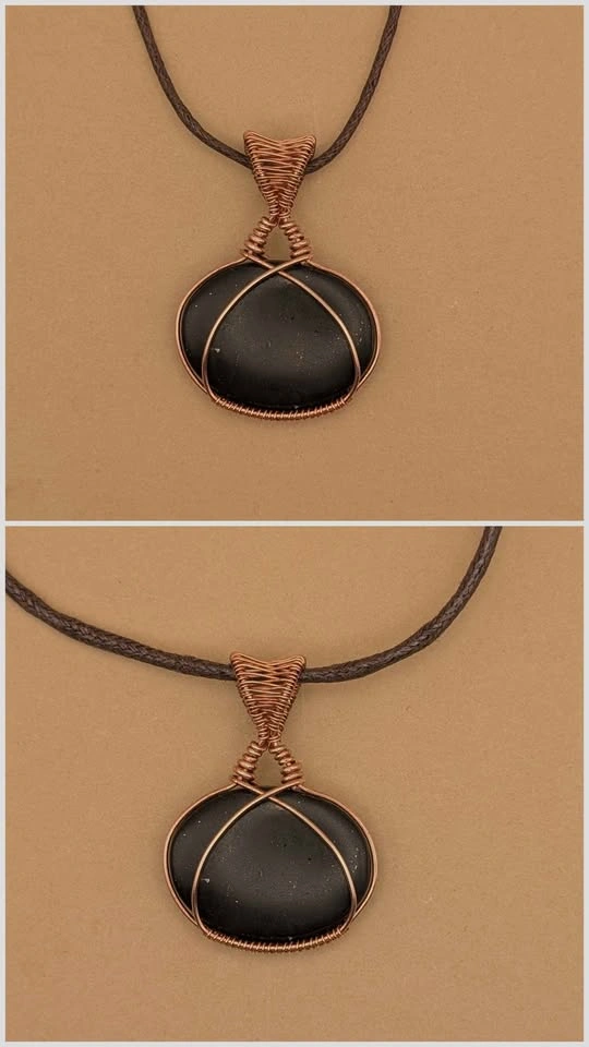 Handmade wire wrapped shungite necklace - photo 4