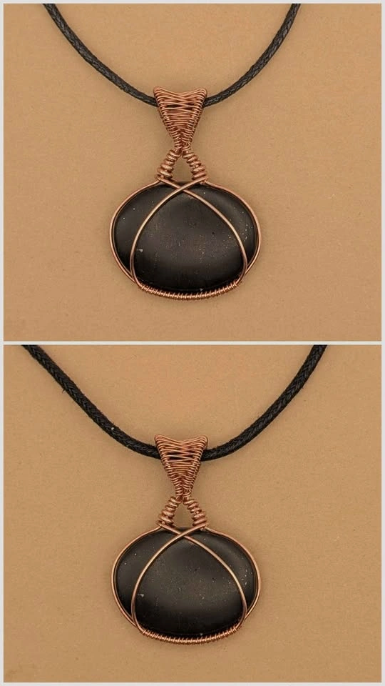 Handmade wire wrapped shungite necklace - photo 5