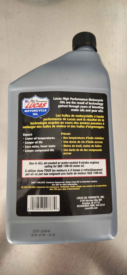 Lucas High Performance Motorcycle Oil - photo 2