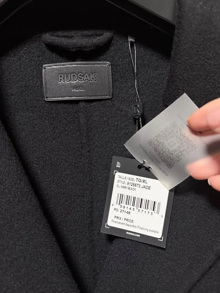 RUDSAK Women’s Black Wool Coat – Size XL – Brand New - photo 5
