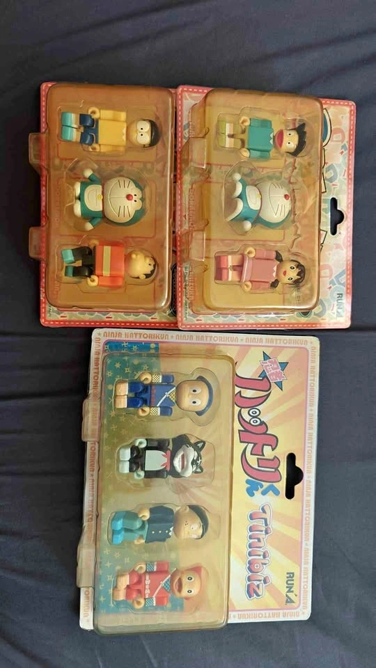 RUN'A Tinibiz Doraemon and Ninja Hattori-kun Figure Sets