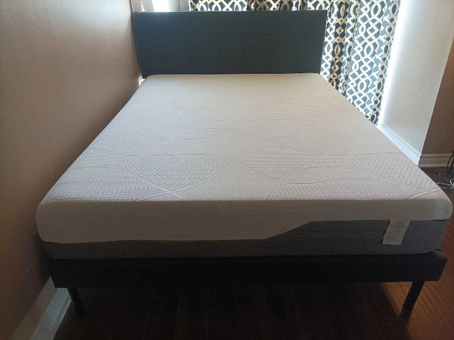Molblly Upholstered Platform Bed Frame with Headboard - photo 2