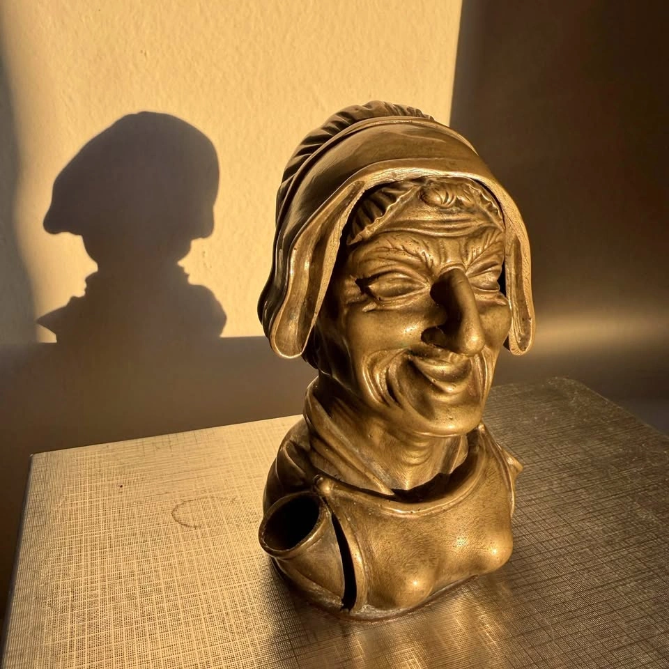 19th Century Antique Figural Bronze Inkwell