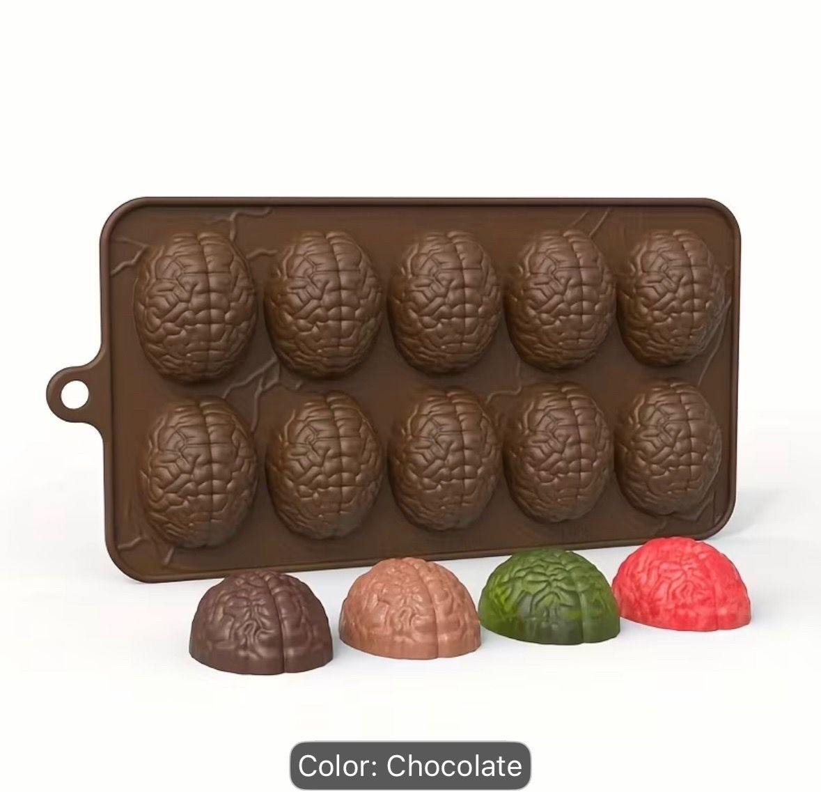 (2) Brain-Shaped Silicone Candy Mold