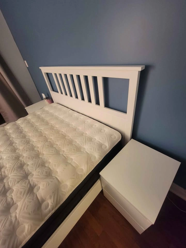 IKEA HEMNES Queen Bed, MALM Nightstands, & Mattress - photo 4