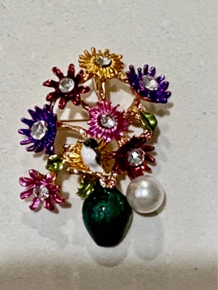 Floral Bouquet brooch pin - photo 2