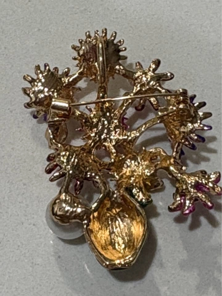 Floral Bouquet brooch pin - photo 3