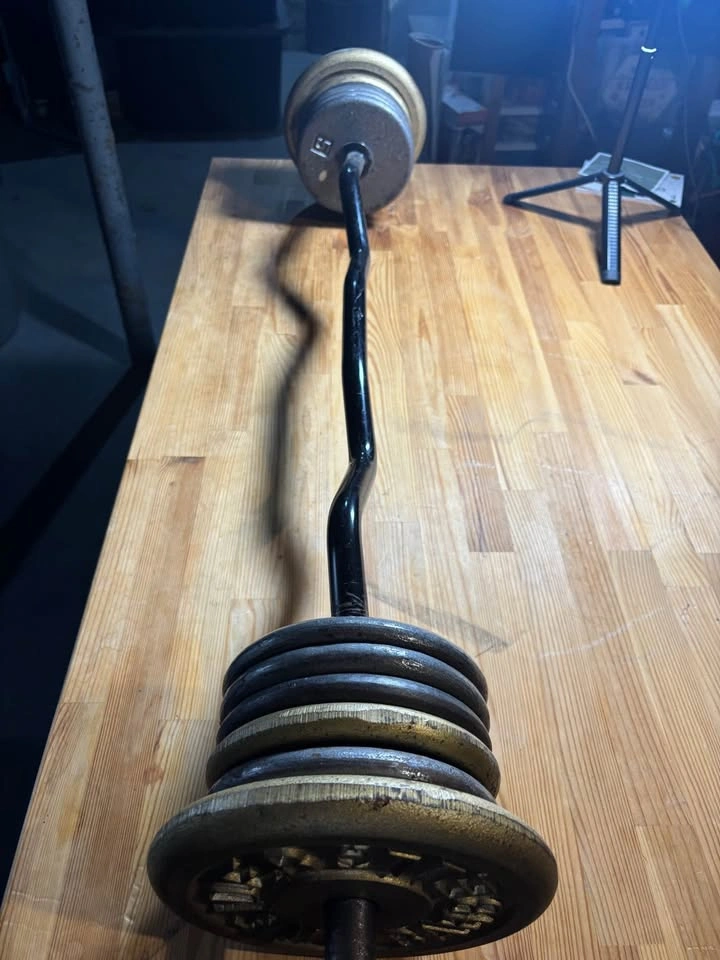 Dumbbell, ez curl and weights - photo 2