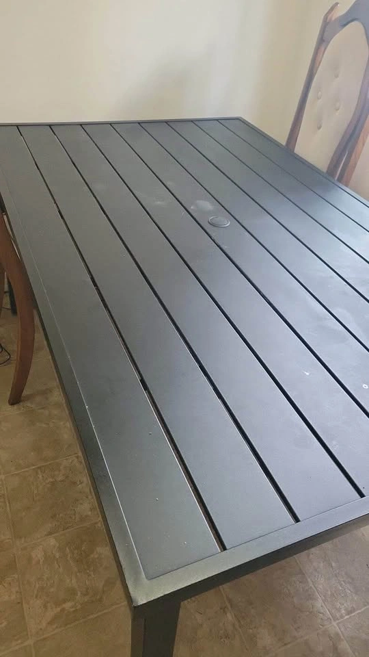 Metal patio table with umbrella hole - photo 3