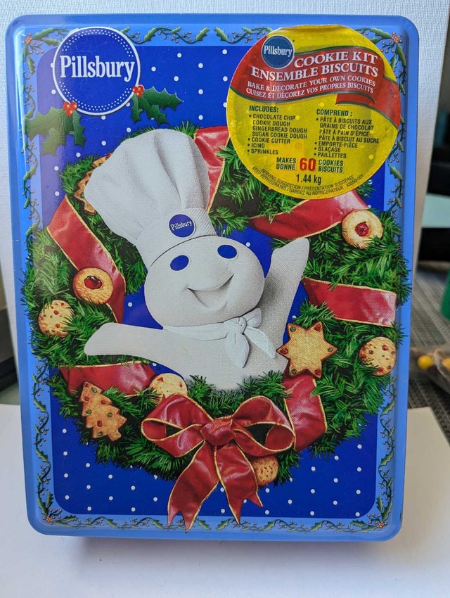 Vintage 1999 Pillsbury Doughboy Holiday Cookie Tin