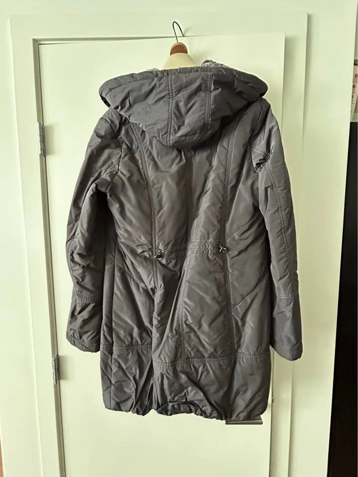 Grey Hooded Puffer Coat - photo 2