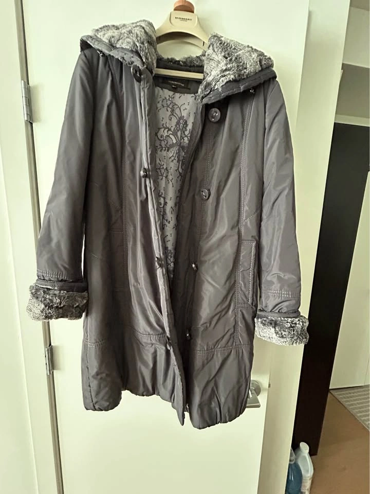 Grey Hooded Puffer Coat - photo 3