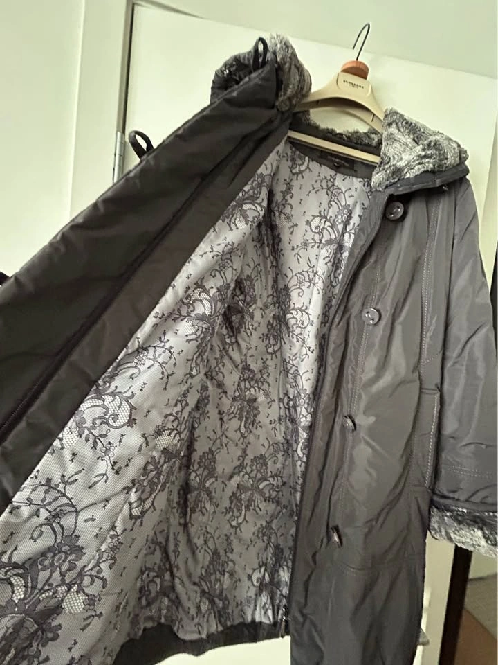Grey Hooded Puffer Coat - photo 5