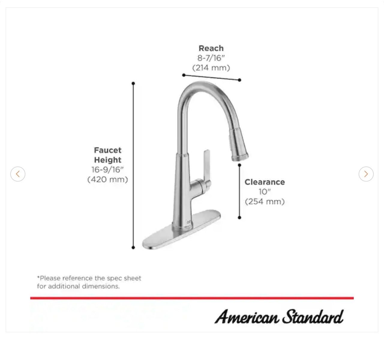 American Standard Eastcourt Pull Down Kitchen Faucet - New - photo 4