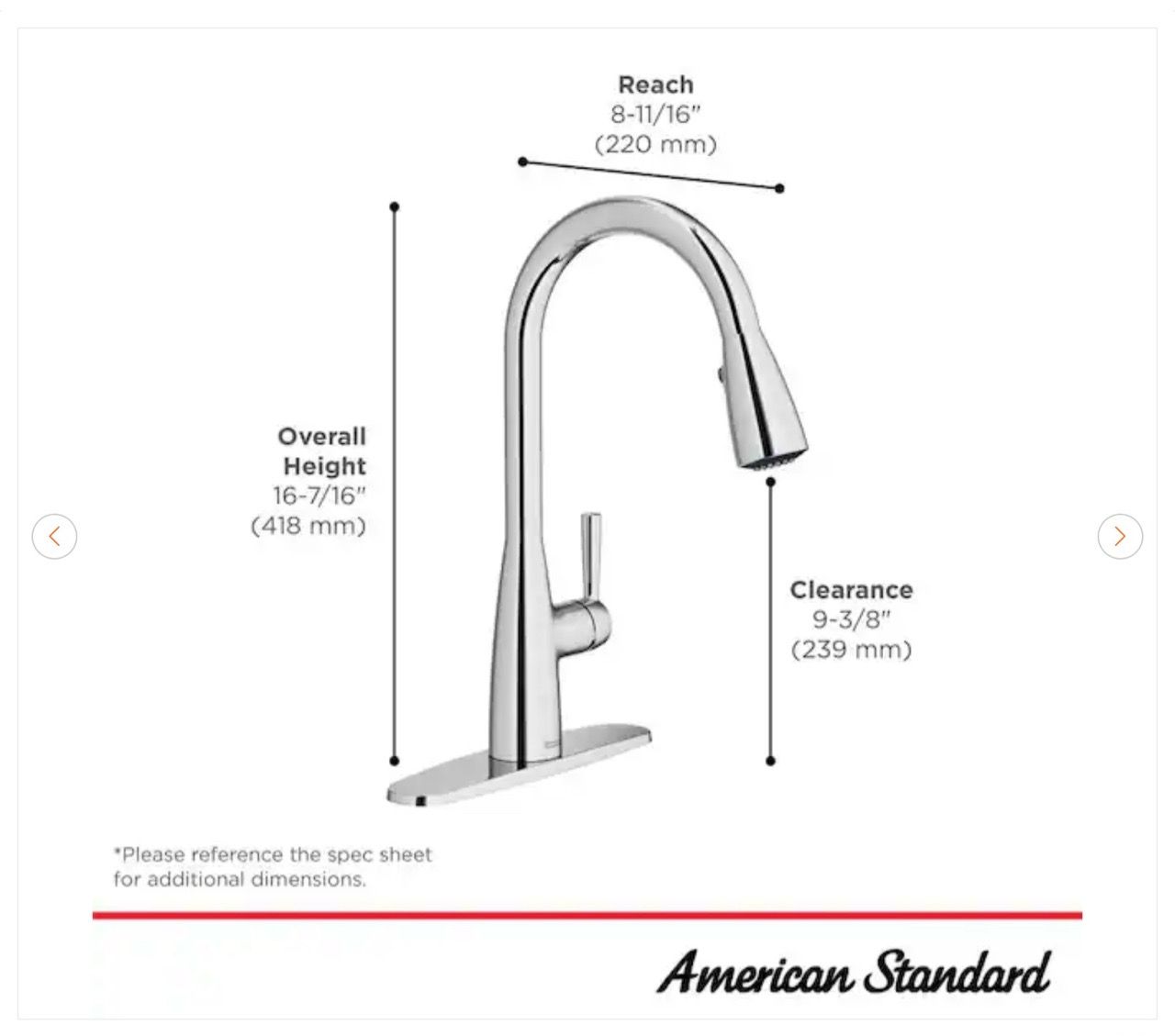 American Standard Fairbury 2S Kitchen Faucet - Polished Chrome - photo 3