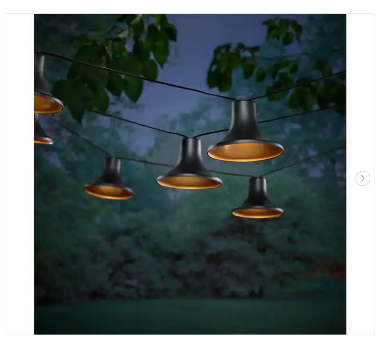 Hampton Bay 10-Light 12 ft. Black LED Lantern String Light