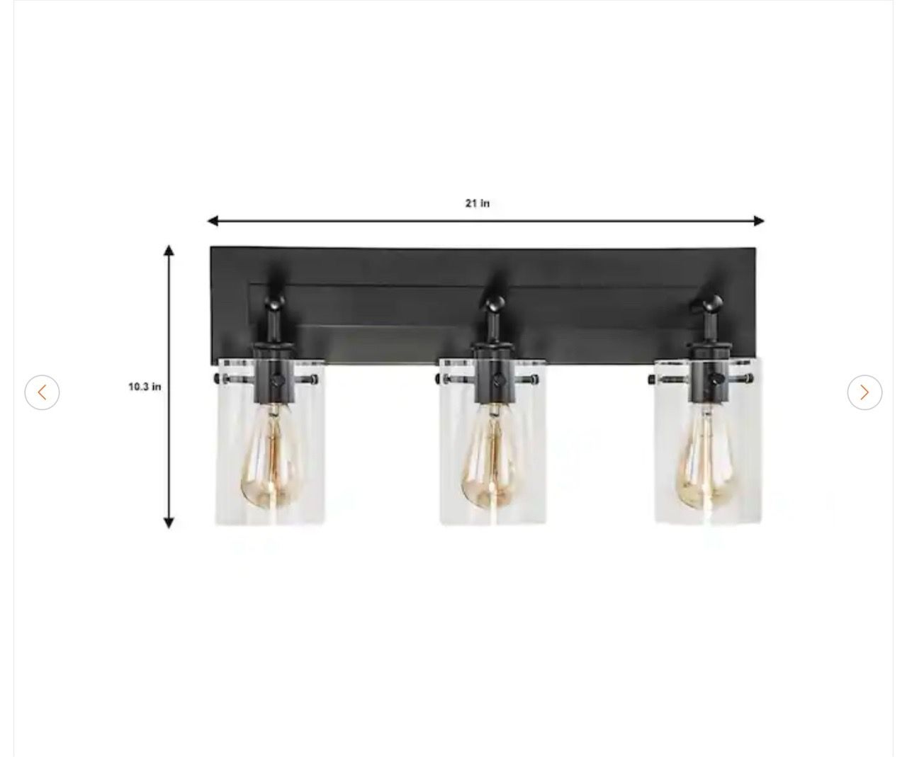 Hampton Bay Regan 21 in. 3-Light Espresso Bronze Vanity Light - photo 5