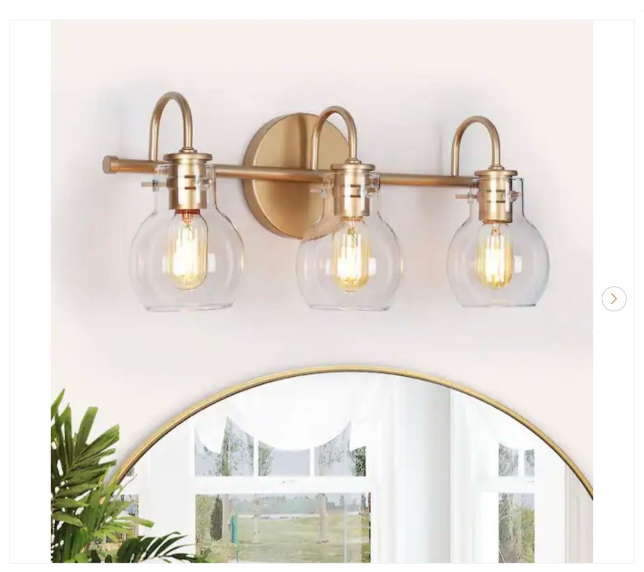Robb Modern 3-Light Gold Bathroom Vanity Lights - New