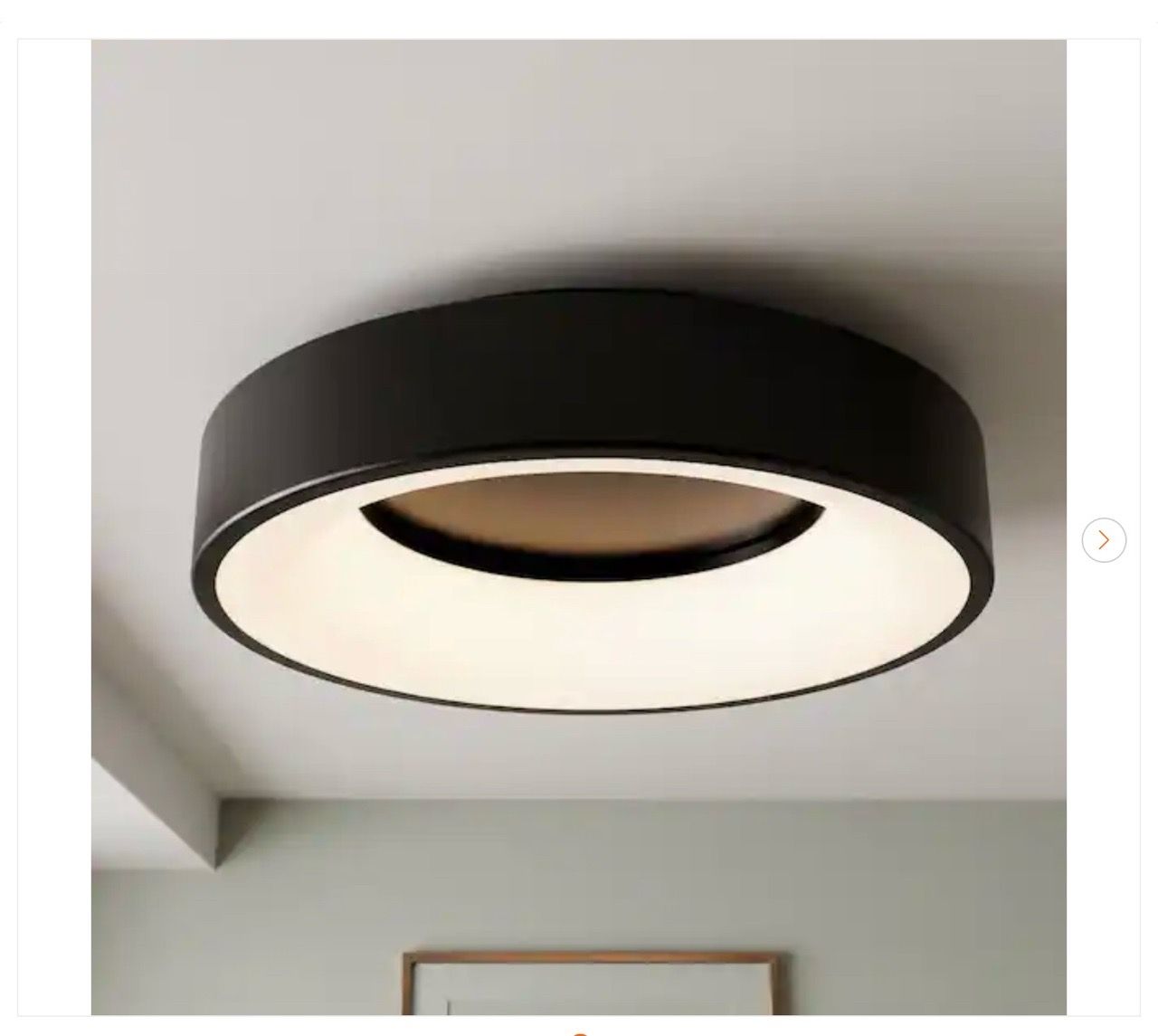 Artika Aiden 13 in. Modern Black LED Flush Mount Light - New