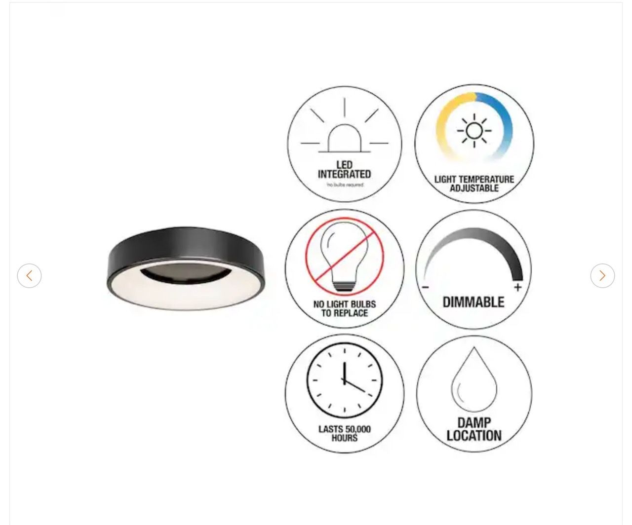 Artika Aiden 13 in. Modern Black LED Flush Mount Light - New - photo 3