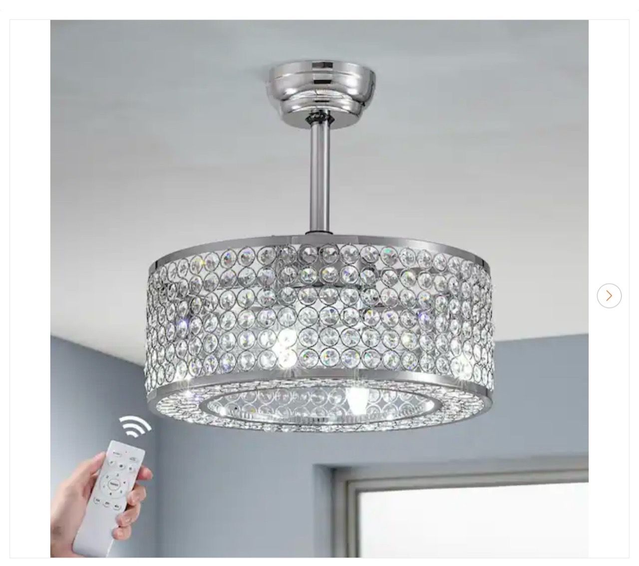 17 in. Caged Ceiling Fan with Lights and Remote Fandelier