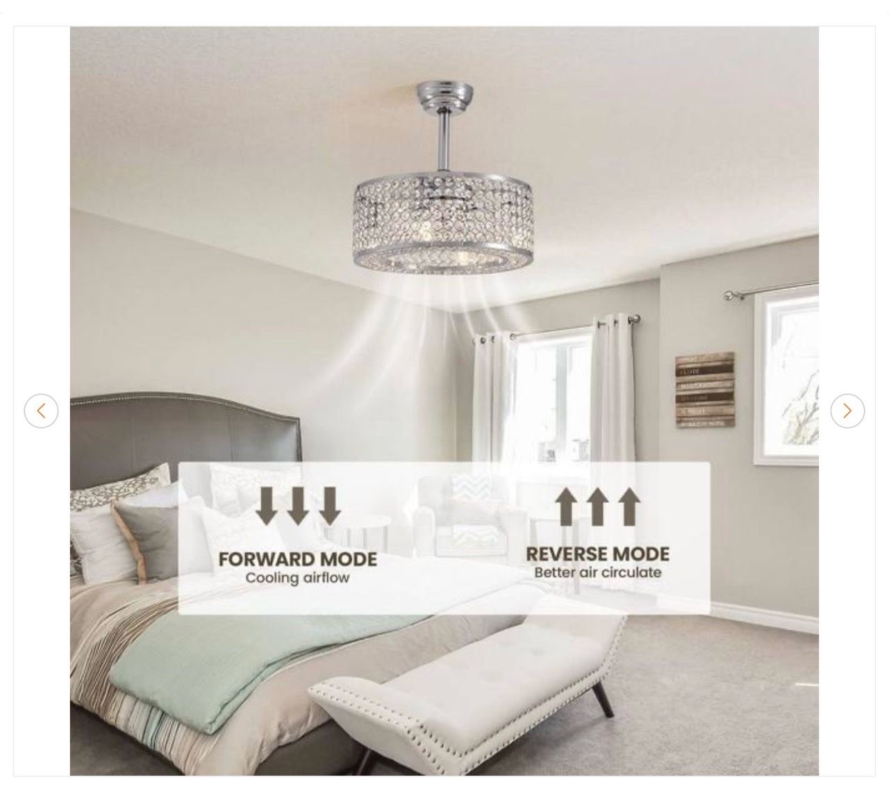 17 in. Caged Ceiling Fan with Lights and Remote Fandelier - photo 3