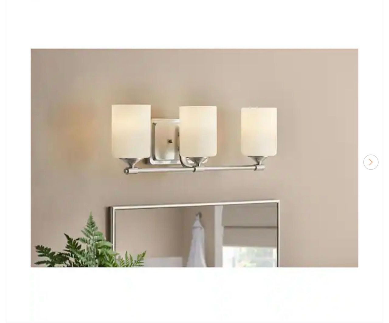 Hampton Bay Darlington 3-Light Brushed Nickel Vanity Light