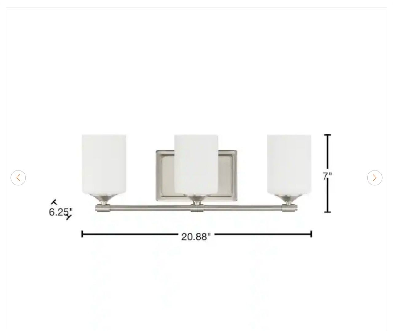 Hampton Bay Darlington 3-Light Brushed Nickel Vanity Light - photo 4