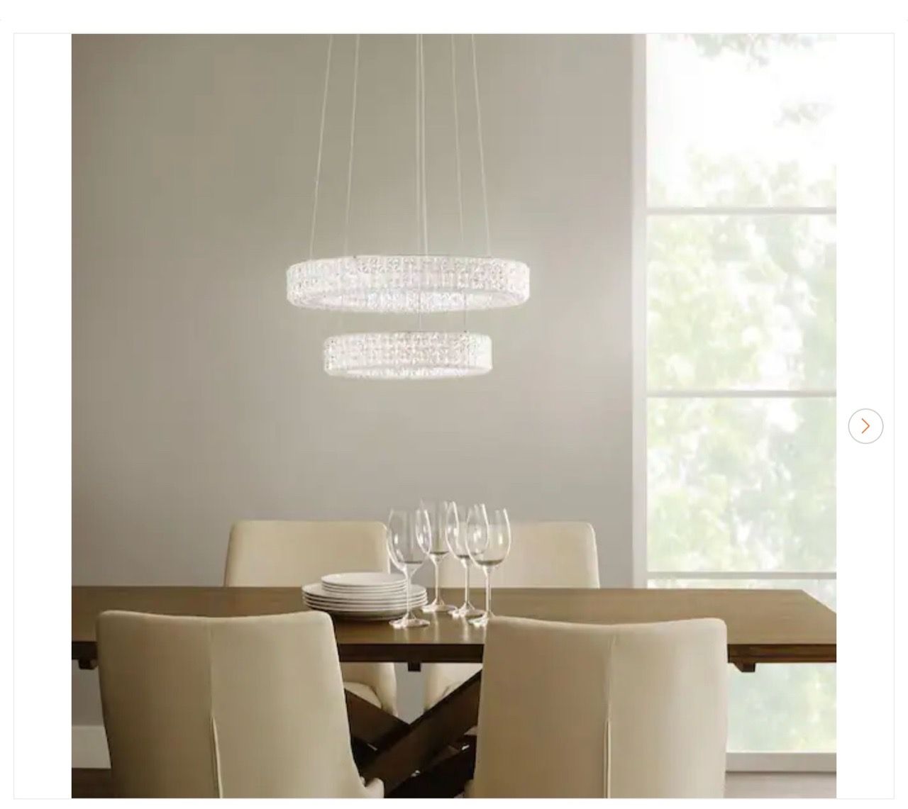 Wesley Park 150W LED Chrome Pendant Light with Acrylic Rings