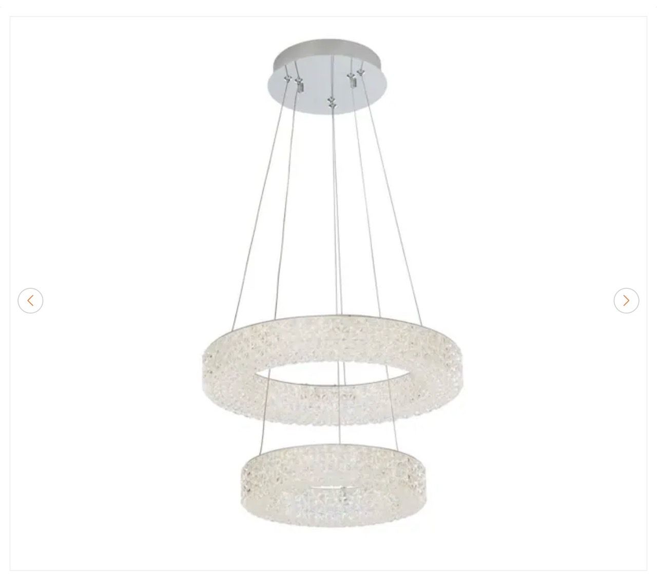 Wesley Park 150W LED Chrome Pendant Light with Acrylic Rings - photo 2