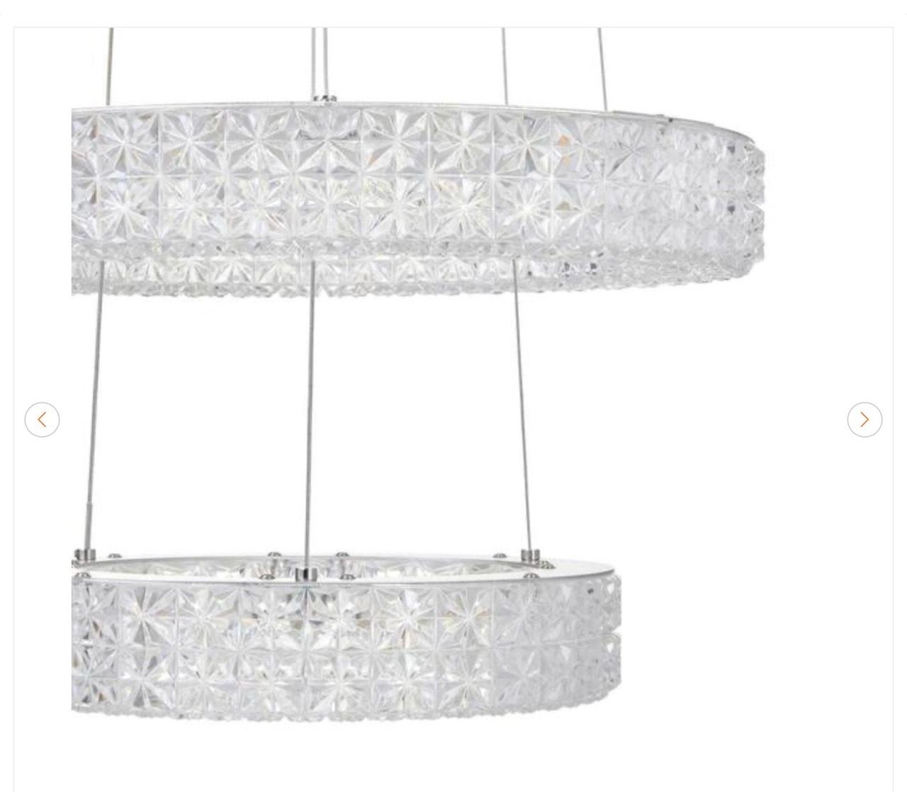 Wesley Park 150W LED Chrome Pendant Light with Acrylic Rings - photo 4